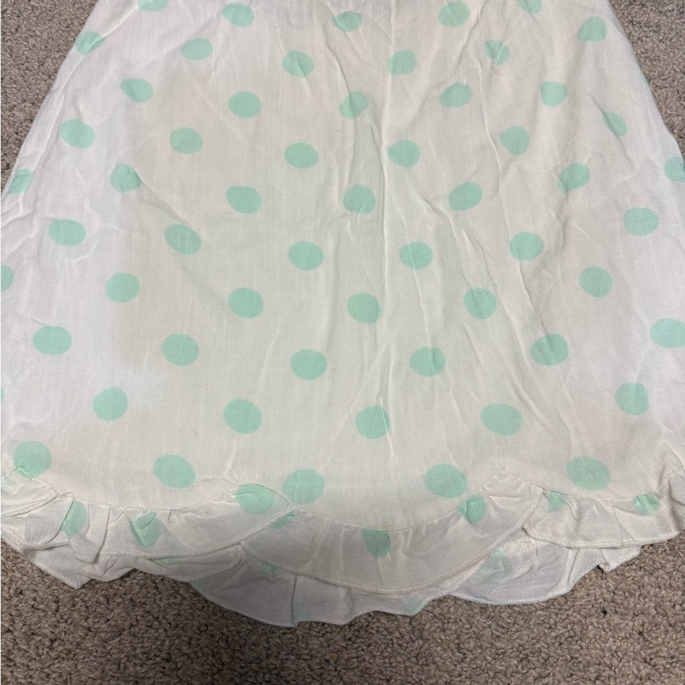 Altar'd State White and Mint Polka Dot  Skirt